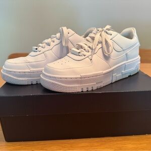 Nike White AF1 Pixel Sneakers